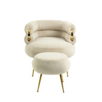 Fauteuil d'appoint moderne avec accoudoirs, capitonné, avec cadre en métal – 29,13 x 27,95 x 28,35