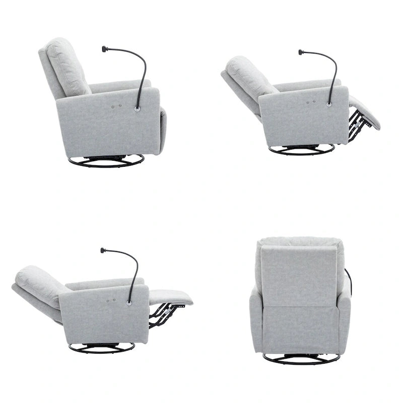 Fauteuil inclinable électrique pivotant à 270 degrés avec support de téléphone
