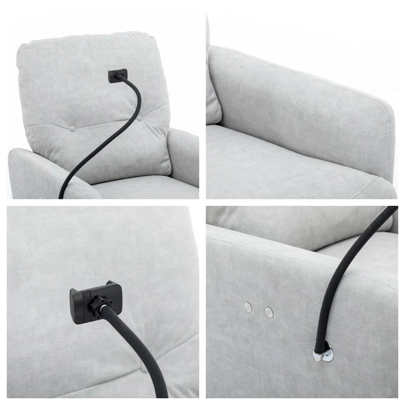 Fauteuil inclinable électrique pivotant à 270 degrés avec support de téléphone