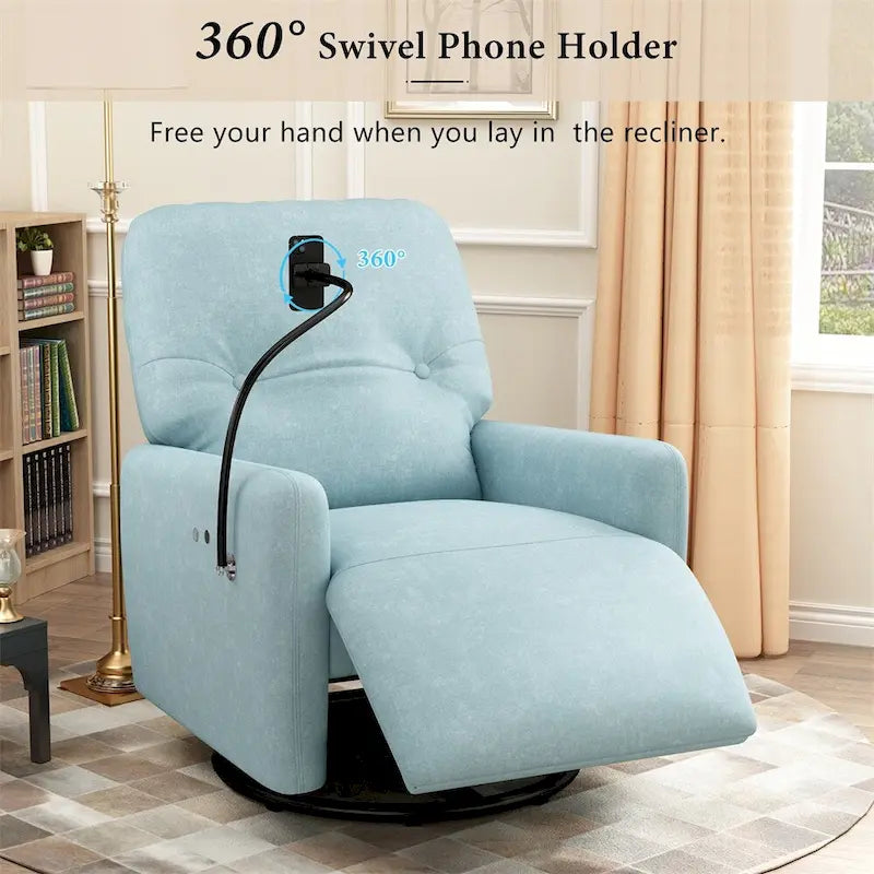 Fauteuil inclinable électrique pivotant à 270 degrés avec support de téléphone