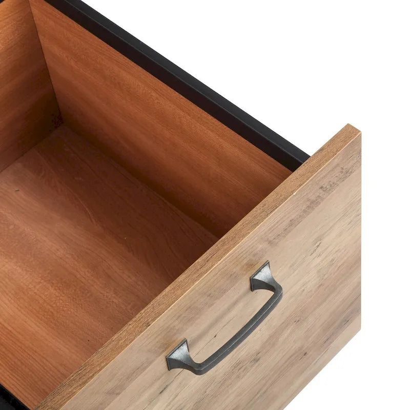 Bureau piédestal de ferme Saint Birch en chêne rustique