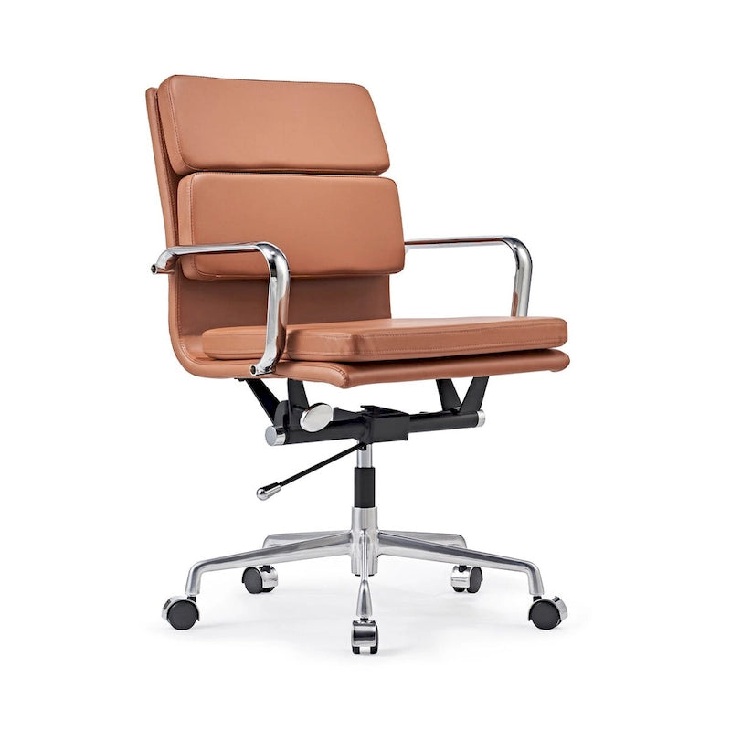 Chaise de Bureau Ergonomique en Cuir PU Réglable avec Coussin Épaissi - N/A