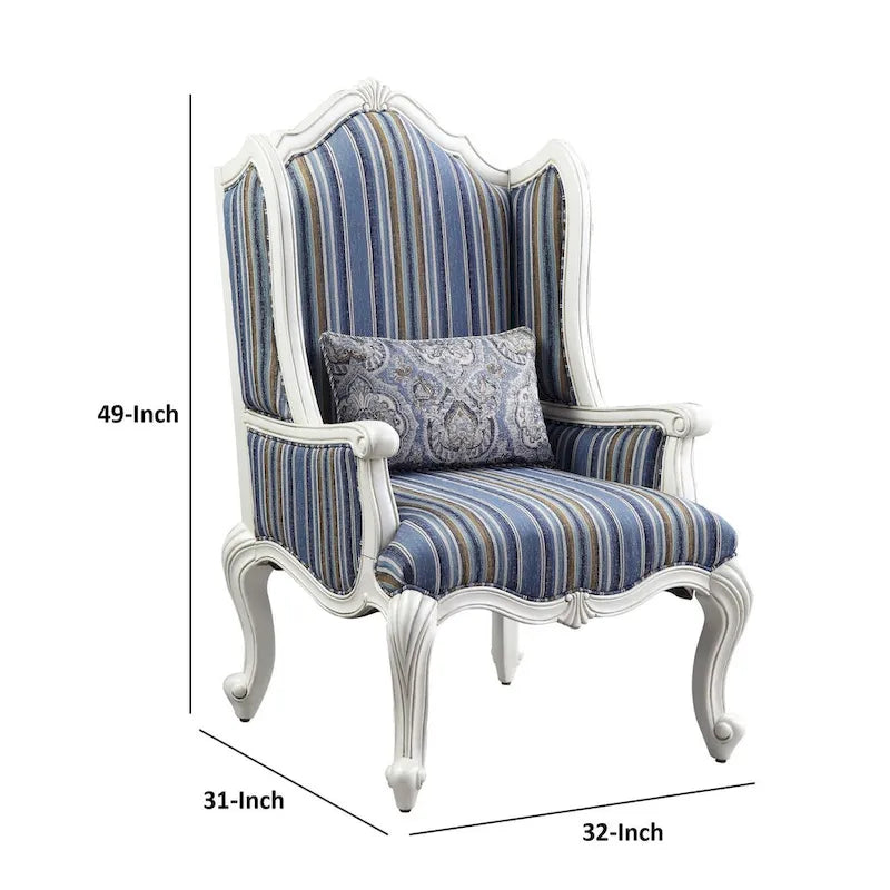 Chaise à dossier haut et pieds cabriolets en résine, Bleue