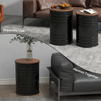 Ensemble de 2 poufs de rangement gigognes avec couvercles, espace de rangement dissimulé