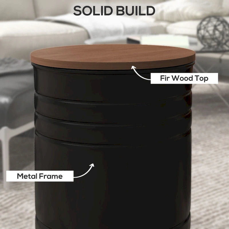 Ensemble de 2 poufs de rangement gigognes avec couvercles, espace de rangement dissimulé