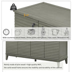 Bahut avec 4 portes, grand buffet de rangement avec étagères réglables et poignées en métal pour cuisine, salon, salle à manger