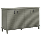 Bahut avec 4 portes, grand buffet de rangement avec étagères réglables et poignées en métal pour cuisine, salon, salle à manger