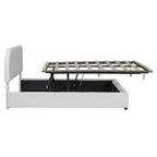 Lit plateforme élégant et capitonné avec tête de lit incurvée